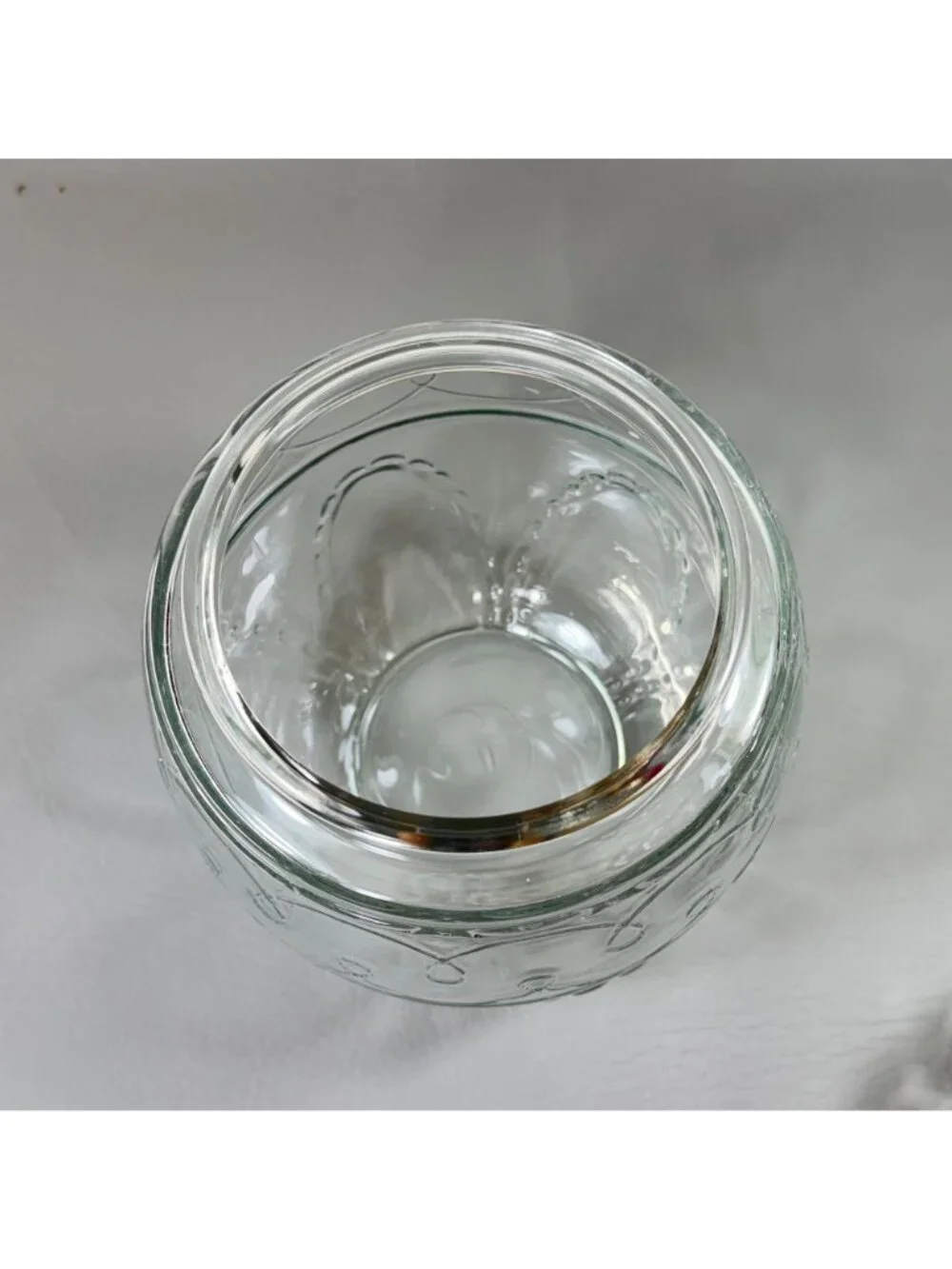 Vintage Clear Glass Easter Egg Candy Jar Container with Bow Lid 8